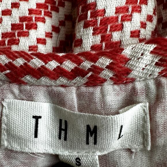 THML Jacquard Dress Tassel Sleeve Colorblock Printed Knit Boho Multicolor Small - Picture 3 of 5